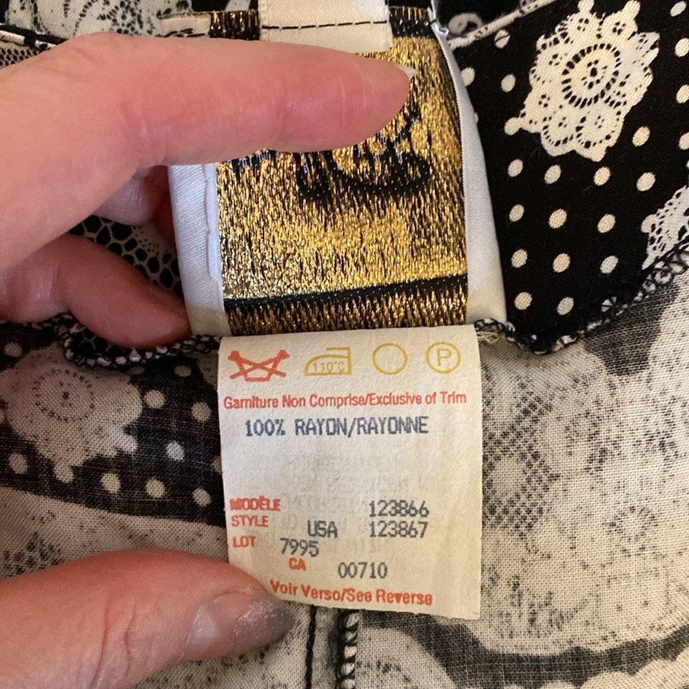 Vintage 90's Black & White Patchwork Print Jumpsuit / Playsuit - Picture 11 of 15